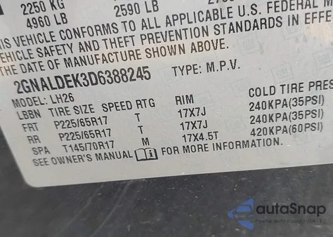 2013 Chevrolet Equinox 1Lt from USA, damaged, VIN 2GNALDEK3D6388245